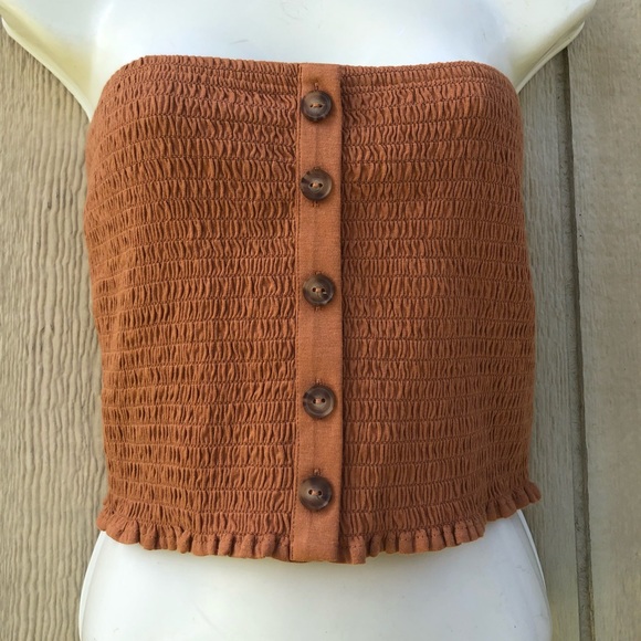 Express Brown Crop Top - Picture 1 of 3